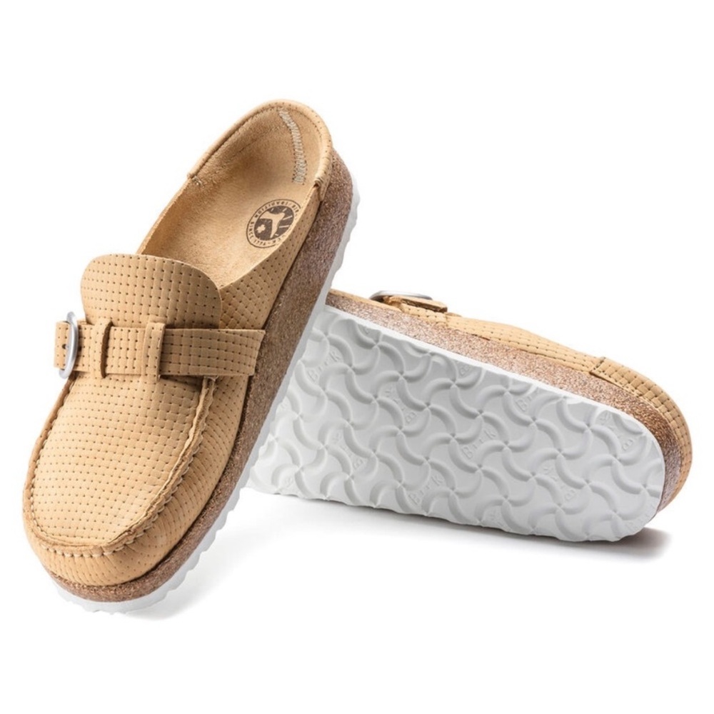Birkenstock Buckley mule slip on shoes Embossed Cream Nubuck size 42 US 9 - 9.5